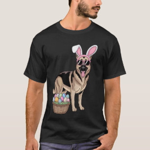 German Shepherd Easter Egg Hunting Bunny Ears Dog T-Shirt