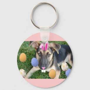 German Shepherd Easter Puppy Key Ring
