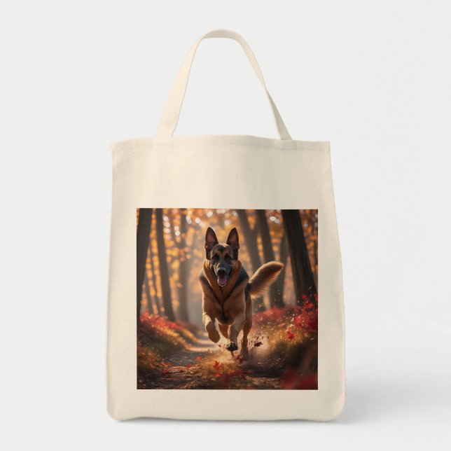 German Shepherd Elegant Grocery Tote Bag (Front)