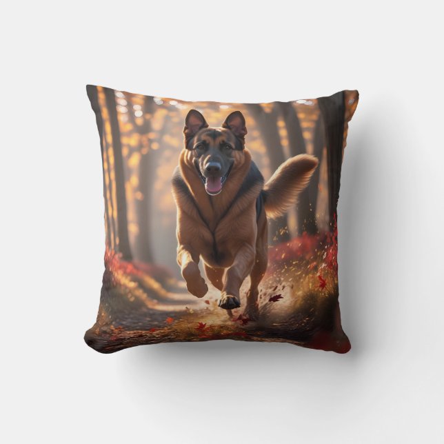 German Shepherd Elegant Throw Pillow (Front)