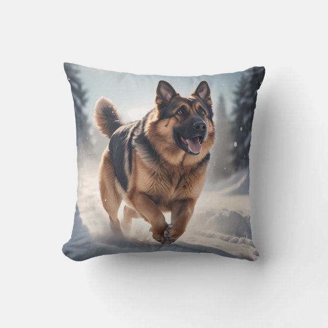 German Shepherd Elegant Throw Pillow (Front)