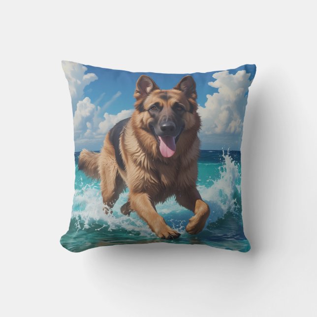 German Shepherd Elegant Throw Pillow (Front)