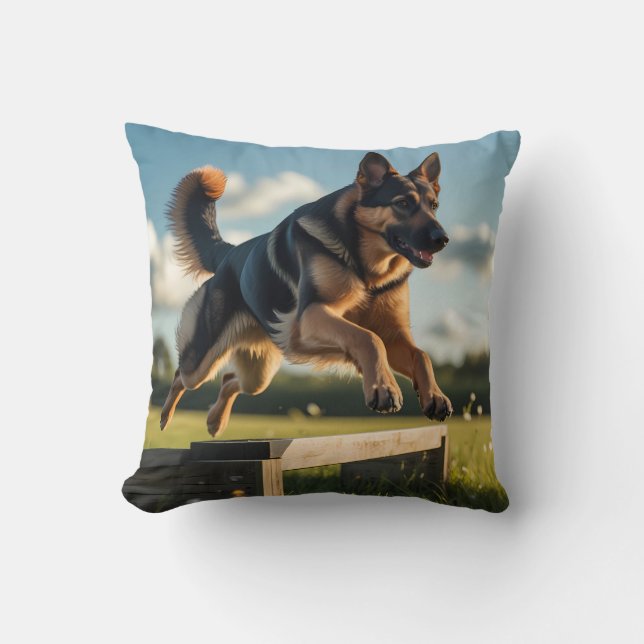 German Shepherd Elegant Throw Pillow (Front)