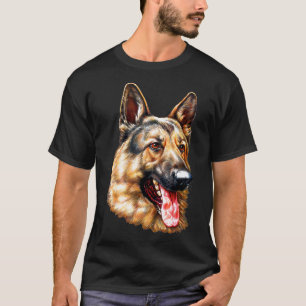 German Shepherd Face Portrait Dog T-Shirt