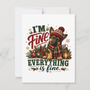 German Shepherd Fine Everything Is Fine Invitation