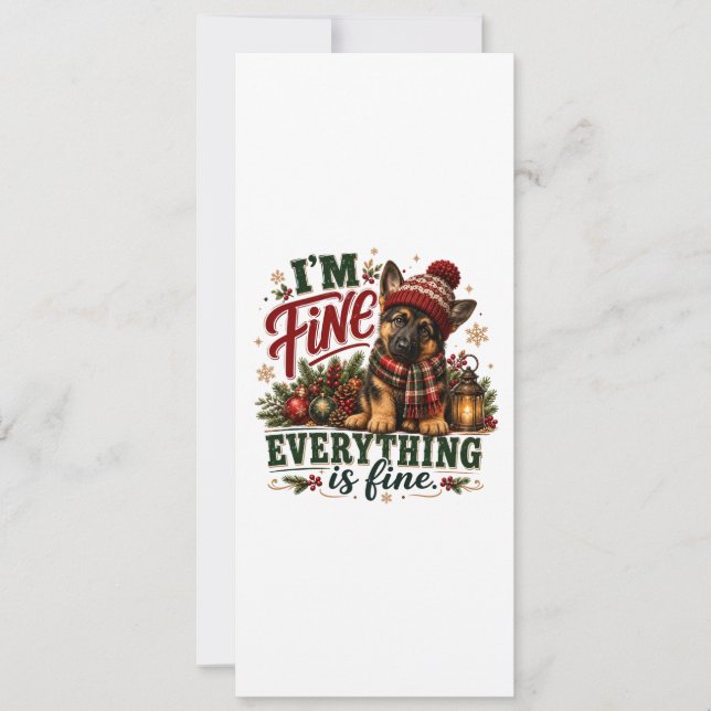 German Shepherd Fine Everything Is Fine Invitation (Front)