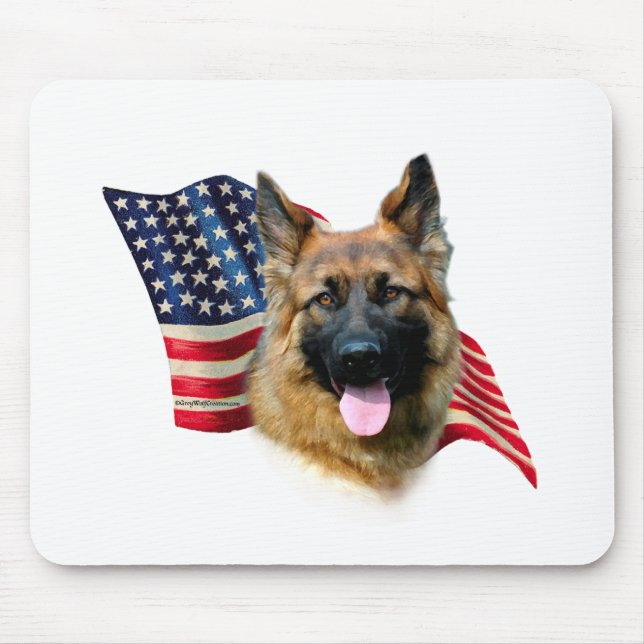 German Shepherd Flag Mouse Mat (Front)