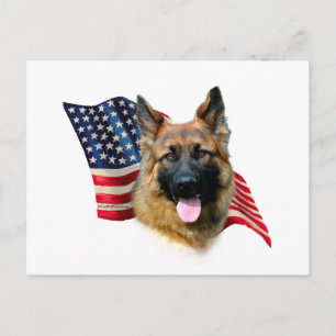 German Shepherd Flag Postcard