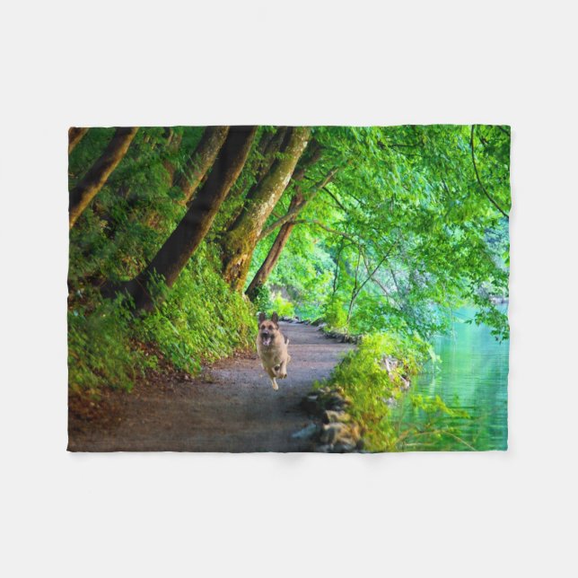 German Shepherd Fleece Blanket (Front (Horizontal))