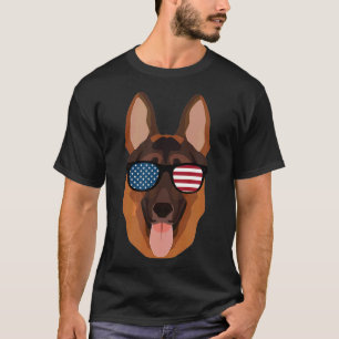 German Shepherd For Women American Flag Sunglasse T-Shirt