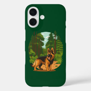 German Shepherd Forest Adventure Dog iPhone 16 Case