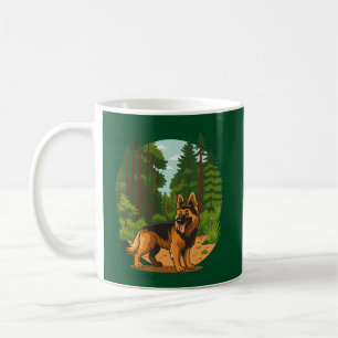 German Shepherd Forest Adventure Dog  Coffee Mug