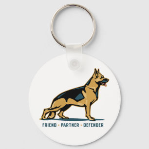 German Shepherd Friend Key Ring