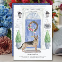German Shepherd Front Door Moving Announcement