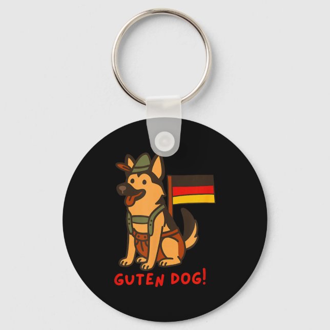 German Shepherd Funny Beer Festival Guten Dog  Key Ring (Front)