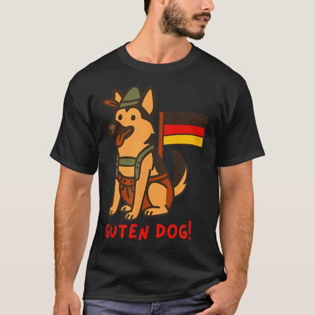 German Shepherd Funny Beer Festival Guten Dog  T-Shirt (Front)