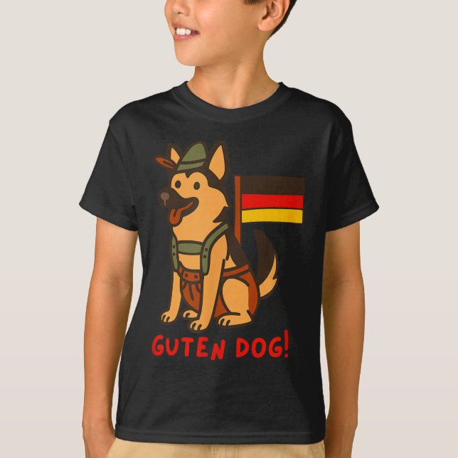 German Shepherd Funny Beer Festival Guten Dog  T-Shirt (Front)