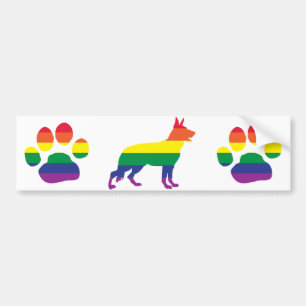 German Shepherd Gay Pride Bumper Sticker