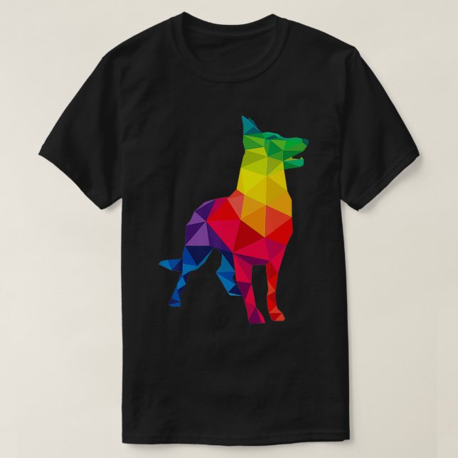German Shepherd Gay Pride LGBT LGBTQ Rainbow Flag  T-Shirt (Design Front)