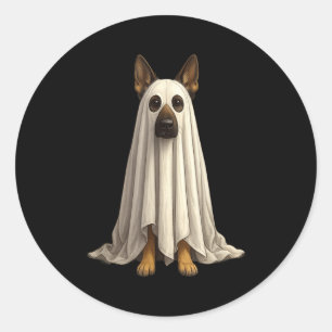 German shepherd ghost halloween costume dog owner classic round sticker