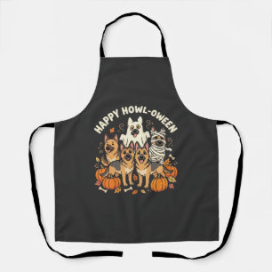 German Shepherd Ghost Halloween Howl-Oween Design_ Apron