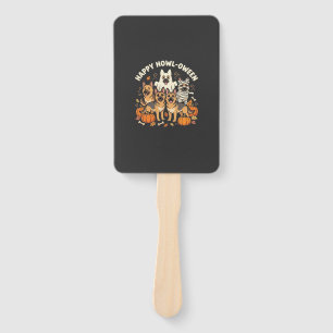 German Shepherd Ghost Halloween Howl-Oween Design_ Hand Fan