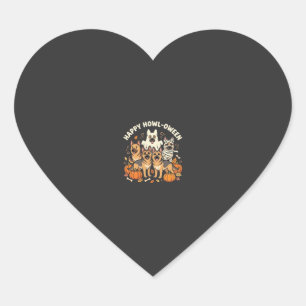 German Shepherd Ghost Halloween Howl-Oween Design_ Heart Sticker