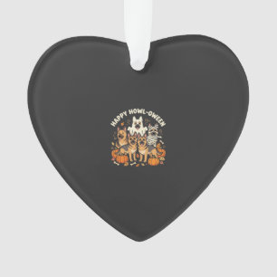 German Shepherd Ghost Halloween Howl-Oween Design_ Ornament