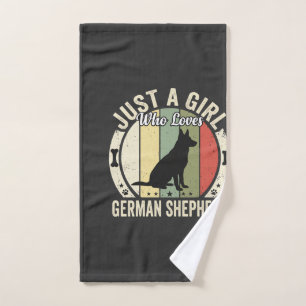 German Shepherd Girl Dog Lover Design (2)_1 Hand Towel