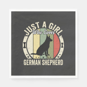 German Shepherd Girl Dog Lover Design (2)_1 Napkin