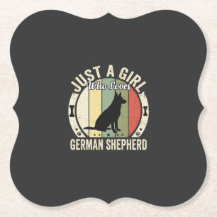 German Shepherd Girl Dog Lover Design (2)_1 Paper Coaster