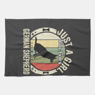 German Shepherd Girl Dog Lover Design (2)_1 Tea Towel