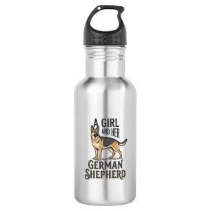 German Shepherd Girl Shirt Vintage Dog Lover Desig 532 Ml Water Bottle