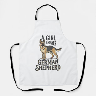German Shepherd Girl Shirt Vintage Dog Lover Desig Apron