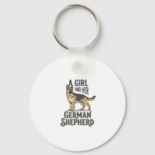 German Shepherd Girl Shirt Vintage Dog Lover Desig Key Ring