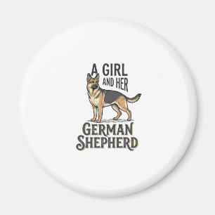 German Shepherd Girl Shirt Vintage Dog Lover Desig Magnet