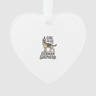 German Shepherd Girl Shirt Vintage Dog Lover Desig Ornament