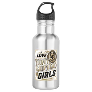 German Shepherd Girl Shirt Vintage Engraving Dog L 532 Ml Water Bottle