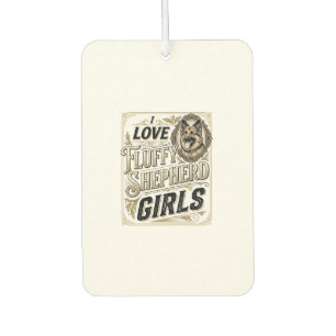 German Shepherd Girl Shirt Vintage Engraving Dog L Car Air Freshener