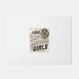 German Shepherd Girl Shirt Vintage Engraving Dog L Doormat