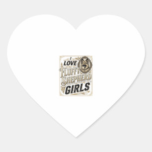 German Shepherd Girl Shirt Vintage Engraving Dog L Heart Sticker