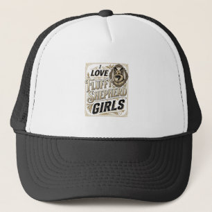 German Shepherd Girl Shirt Vintage Engraving Dog L Trucker Hat