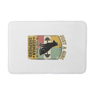 German Shepherd Girl Vintage Dog Lover Shirt Desig Bath Mat