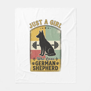 German Shepherd Girl Vintage Dog Lover Shirt Desig Fleece Blanket