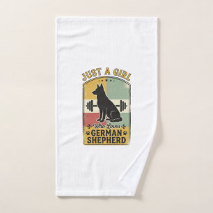 German Shepherd Girl Vintage Dog Lover Shirt Desig Hand Towel