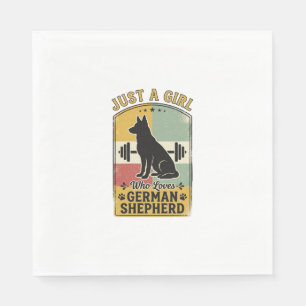 German Shepherd Girl Vintage Dog Lover Shirt Desig Napkin
