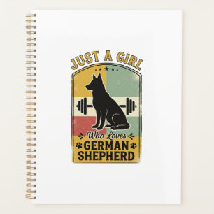 German Shepherd Girl Vintage Dog Lover Shirt Desig Planner