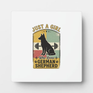 German Shepherd Girl Vintage Dog Lover Shirt Desig Plaque