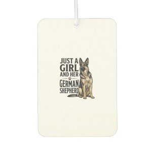 German Shepherd Girl Vintage Engraving Dog Lover D Car Air Freshener