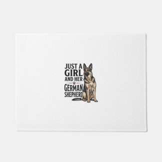 German Shepherd Girl Vintage Engraving Dog Lover D Doormat